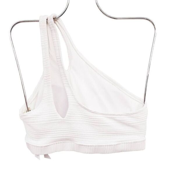 Jessica Simpson Womens One-Shoulder Slash Bikini Swim Top White Cut Out S New - Picture 4 of 7